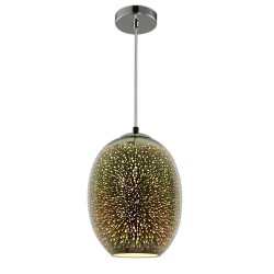 3D ПЕНДЕЛ СТЪКЛО – E27 MAX 40W CHROME FIREWORKS