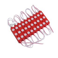 1.5W LED МОДУЛ С ЛУПА 3 2835 160° ЧЕРВЕН DC12V 70*15mm IP65 1.5W LED МОДУЛ С ЛУПА 3 2835 160° ЧЕРВЕН DC12V 70*15mm IP65