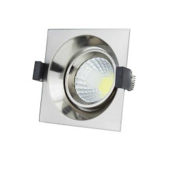 8W LED ЛУНА COB КВАДРАТНА, НАСОЧВАЩА СЕ ИНОКС